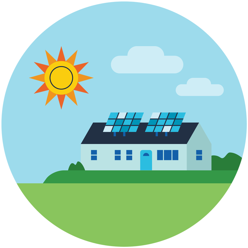 Sun and solar panels