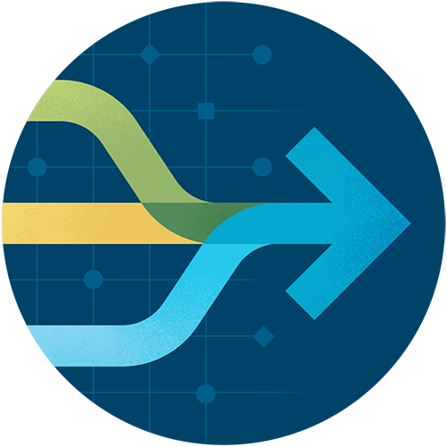 illustration with converging paths